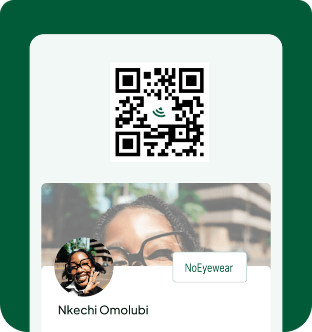 A dynamic QR code above a MyKànsi profile card